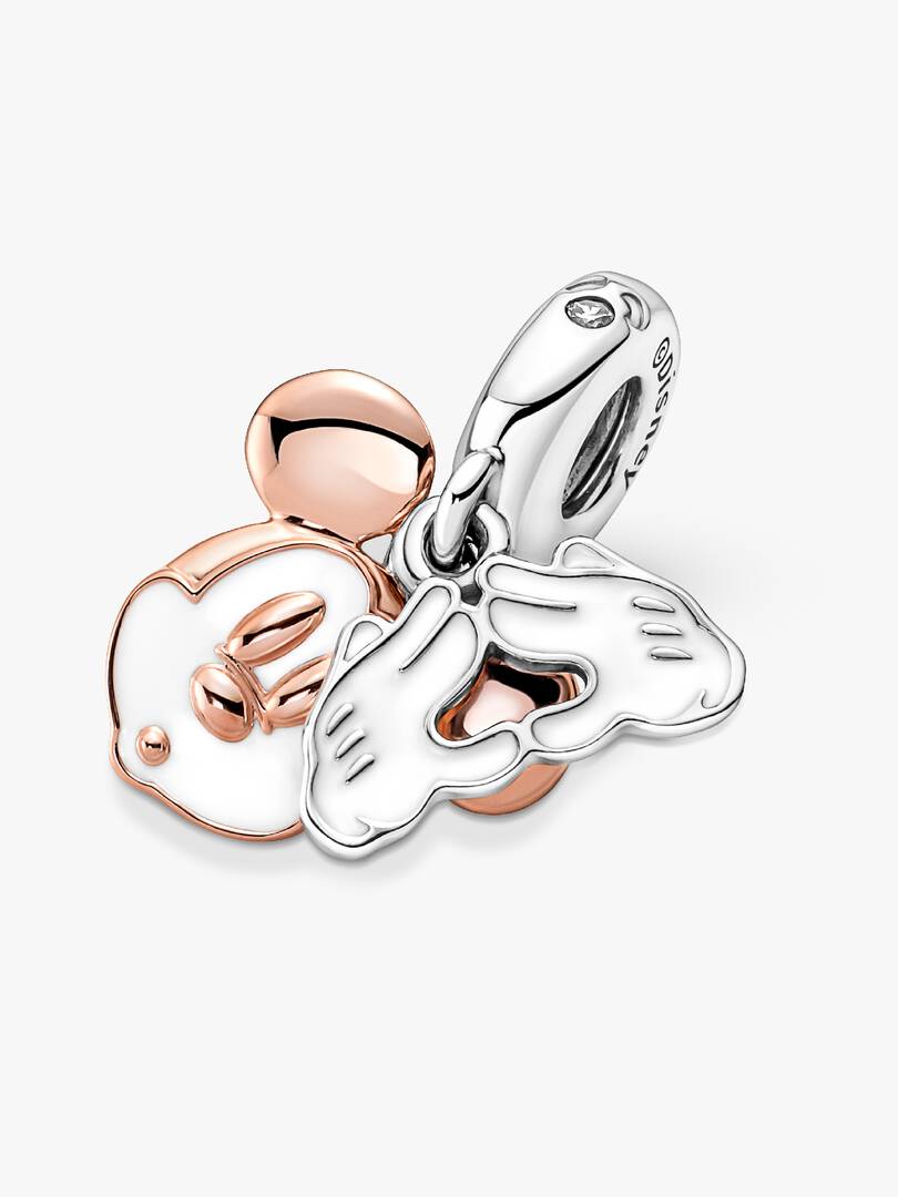 Disney Mickey Mouse Double Dangle Charm Sterling silver, 14k rose gold plating