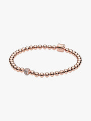 Beads & Pavé Bracelet 14k rose gold plating