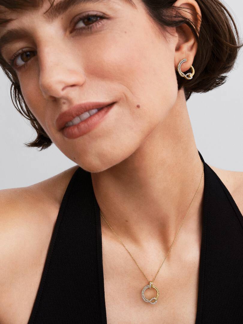 Pandora Infinite Lab-grown Diamond Pavé Open Circle Stud Earrings 0.54 ct TW, 14k gold