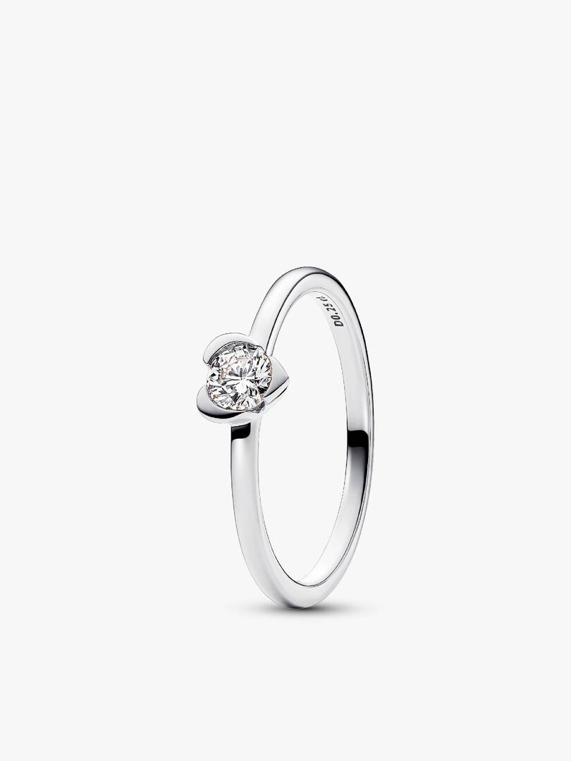 Lab-Grown Diamond Heart Ring Set 2 Quantity