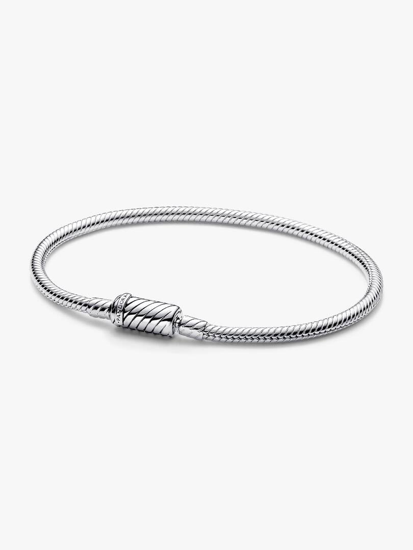 Easy-Close Magnetic Clasp Snake Chain Bracelet Sterling silver