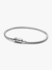 Easy-Close Magnetic Clasp Snake Chain Bracelet Sterling silver