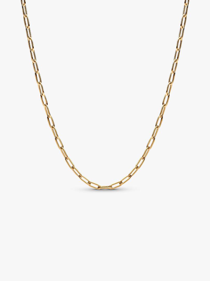 Elongated Link Chain Necklace 14k gold plating