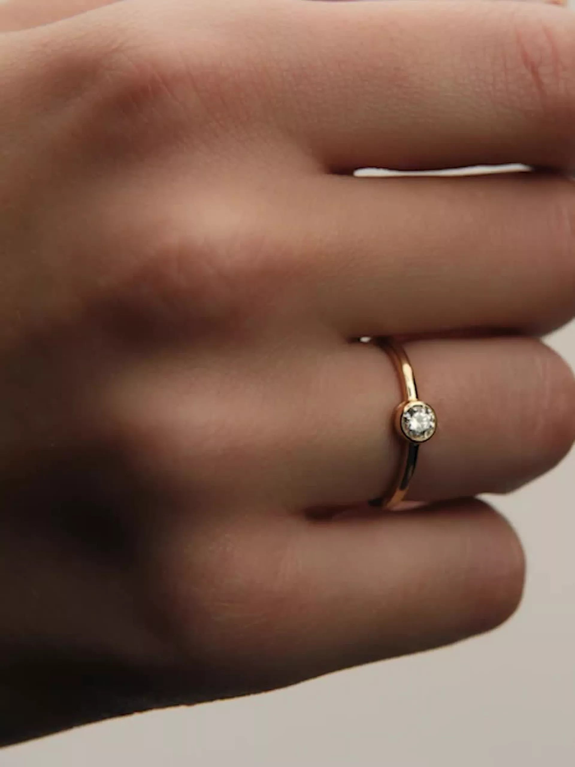 Pandora Era Bezel 14k Gold Lab-grown Diamond Ring 0.25 ct TW, 14k gold