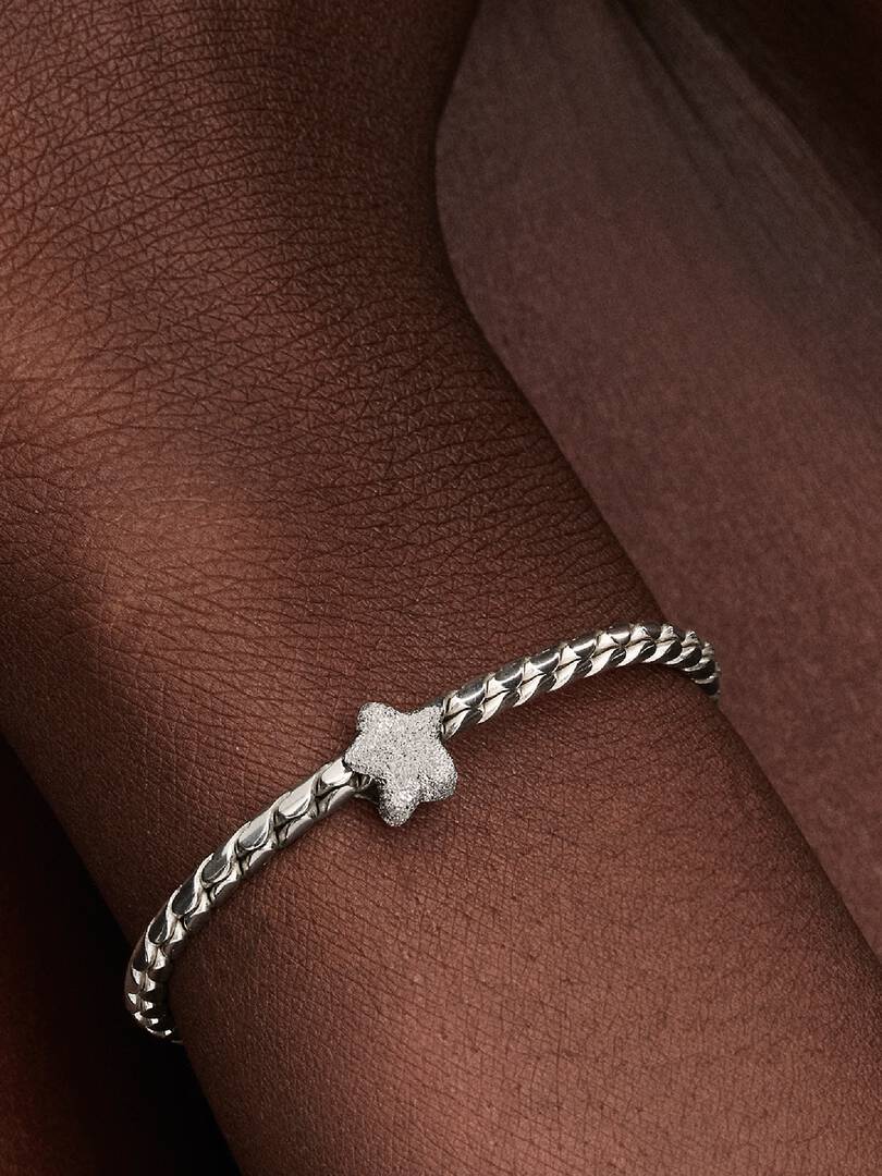 Textured Star Mini Charm Sterling silver