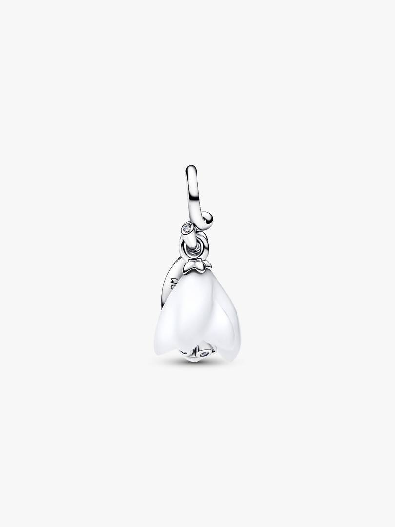 Snowdrop Flower Dangle Charm Sterling silver