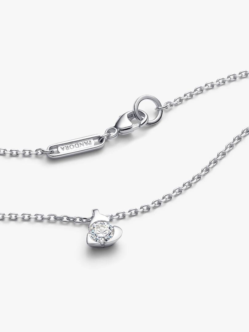 FINAL SALE - Pandora Talisman Sterling Silver Lab-grown Diamond Heart Pendant Necklace 0.25 ct TW, Sterling silver