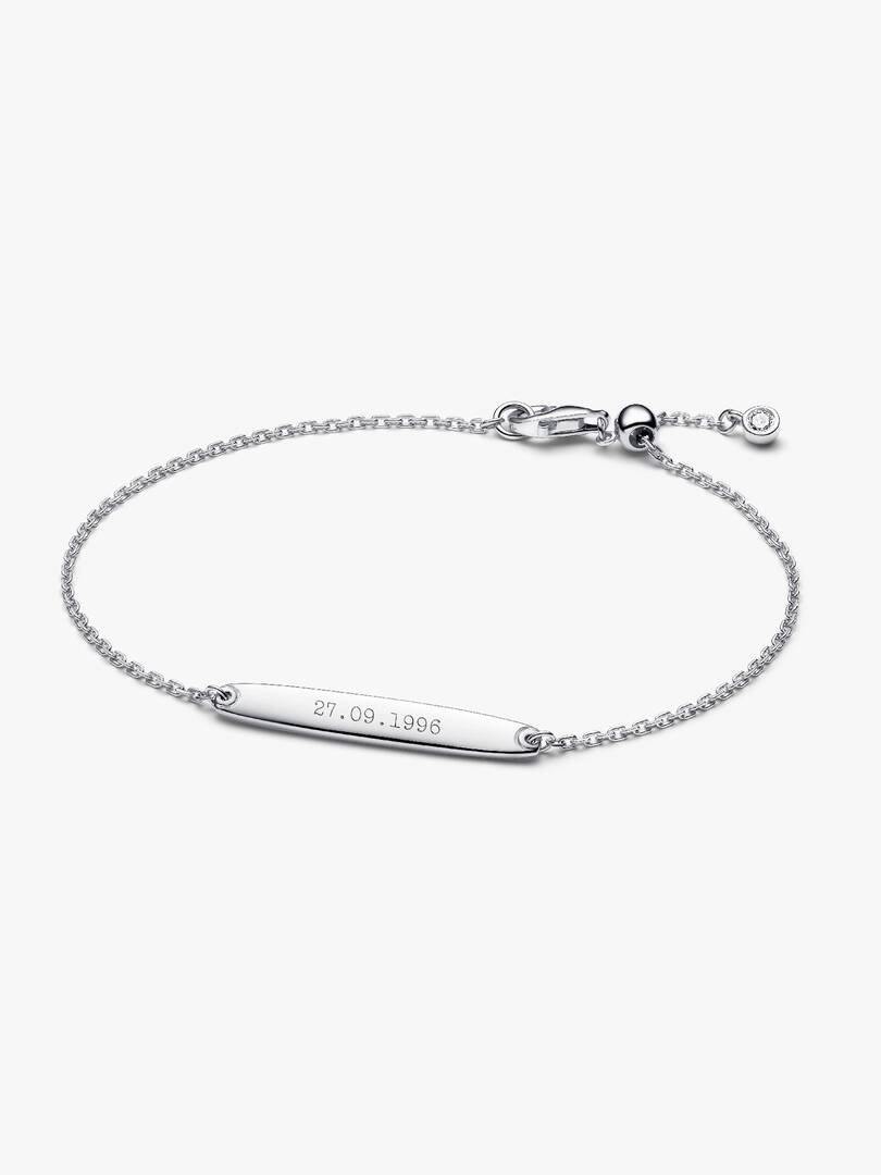 Engravable Bar Chain Bracelet Sterling silver