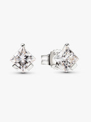 FINAL SALE - Pandora Nova 14k White Gold Lab-grown Diamond Earrings 1.00 ct TW, 14k white gold