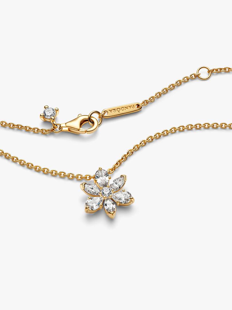 Sparkling Herbarium Cluster Pendant Necklace 14k gold plating