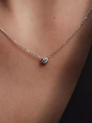 Pandora Era Bezel Sterling Silver Lab-grown Diamond Pendant Necklace 0.15 ct TW, Sterling silver