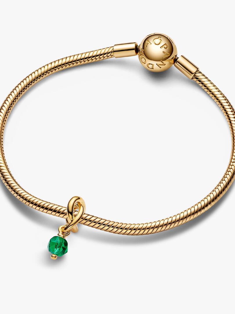 May Faceted Eternity Circle Dangle Charm 14k gold plating