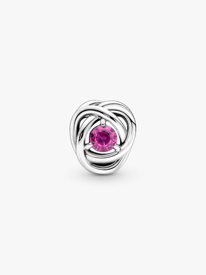 October Pink Eternity Circle Charm Sterling silver