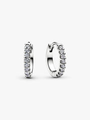 Pandora Era Lab-Grown Diamond Pavé Hoop Earrings 0.12 ct TW, 14k white gold