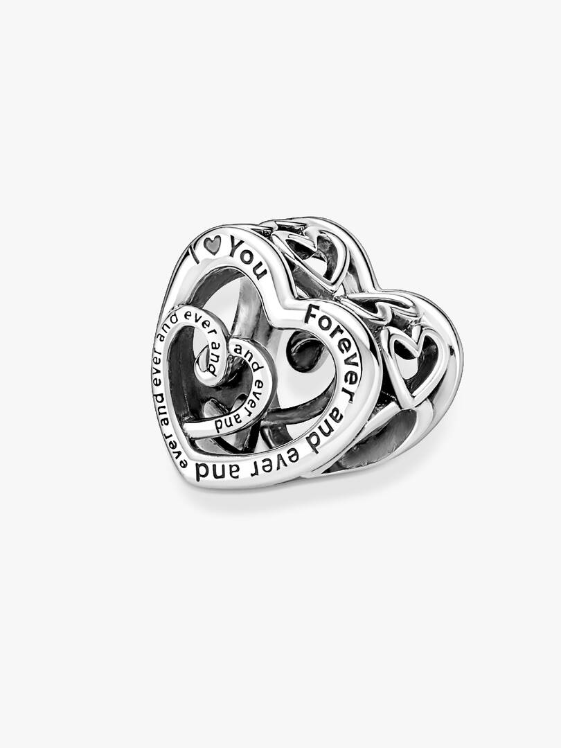 Entwined Infinite Hearts Charm Sterling silver