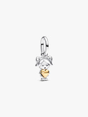 Happy Girl Dangle Charm Sterling silver, 14k gold plating