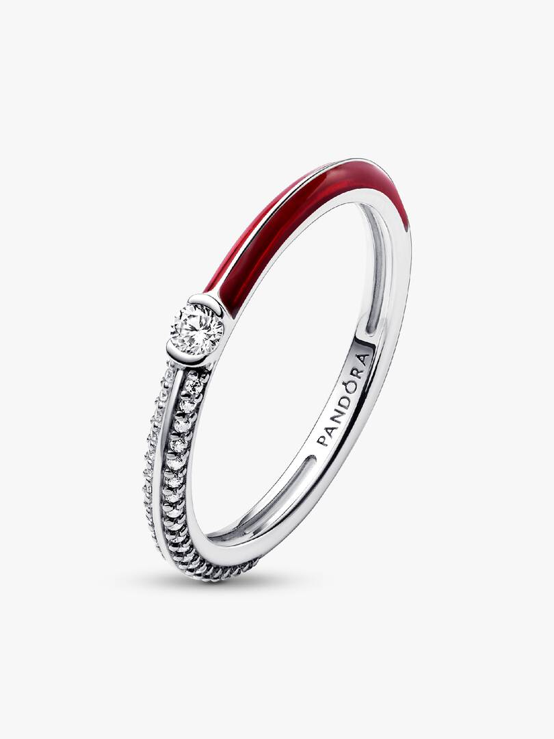 FINAL SALE - Pandora ME Pavé & Red Dual Ring Sterling silver