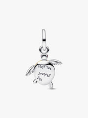 2026 Pink Sea Turtle Lab-grown Diamond Dangle Charm 0.007 ct TW, Sterling silver, 14k gold plating