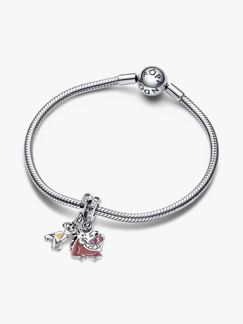 Disney The Lion King Timon & Pumbaa Splittable Dangle Charm Sterling silver