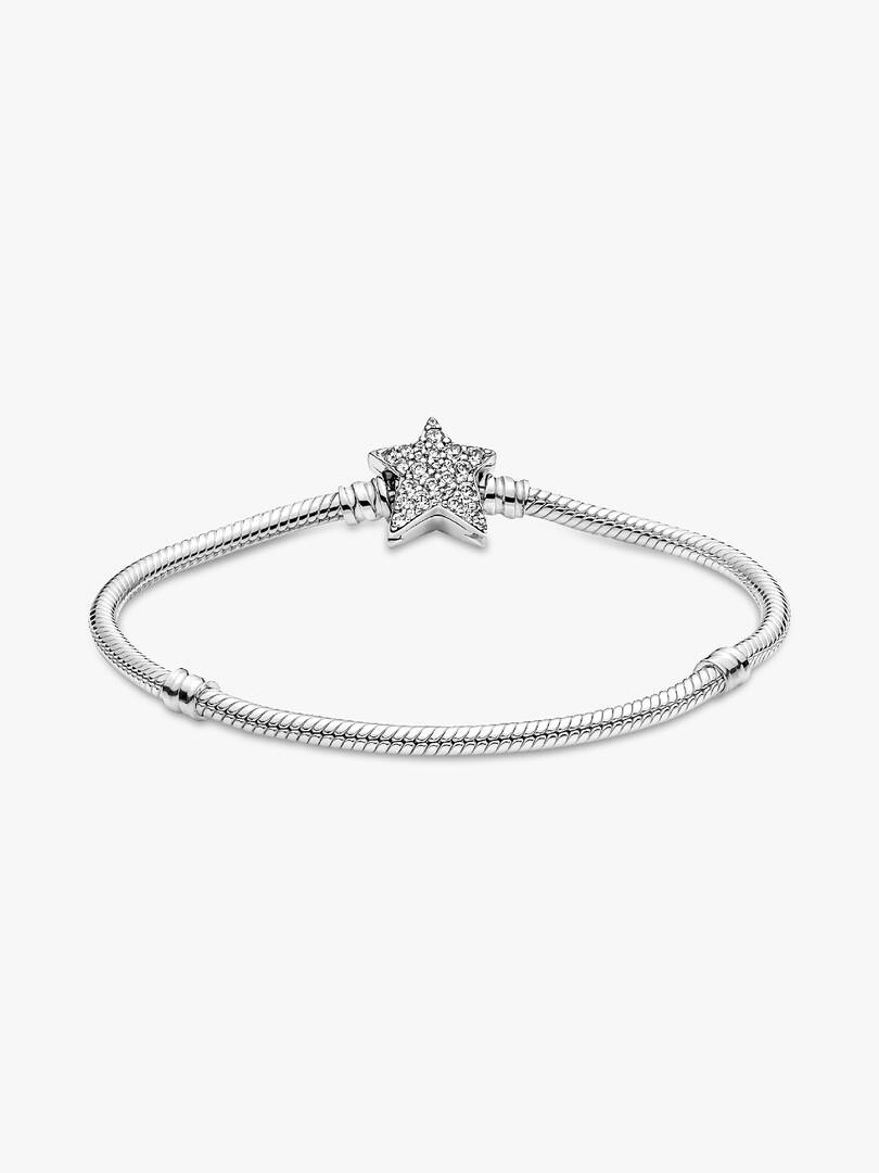 Pandora Moments Asymmetric Star Clasp Snake Chain Bracelet Sterling silver