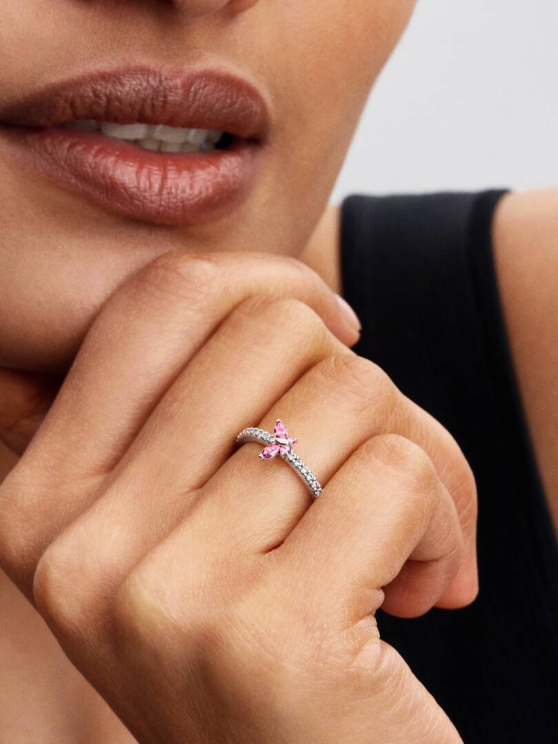 Sparkling Butterfly Ring Sterling silver