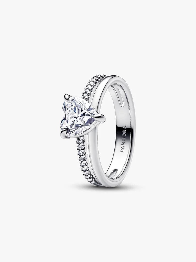 Double Band Heart Ring Sterling silver