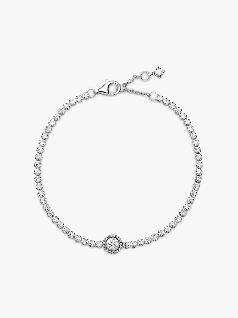 Sparkling Halo Tennis Bracelet Sterling silver