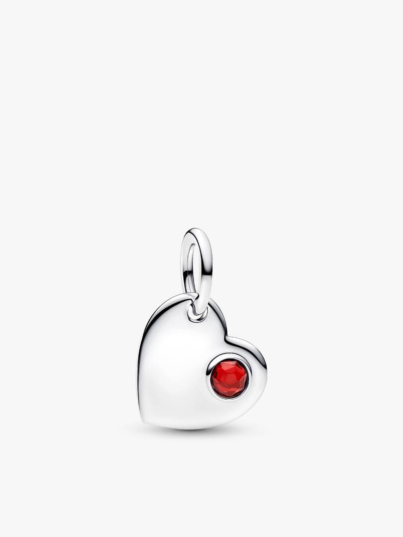 January Birthstone Heart Pendant Necklace 2 Quantity