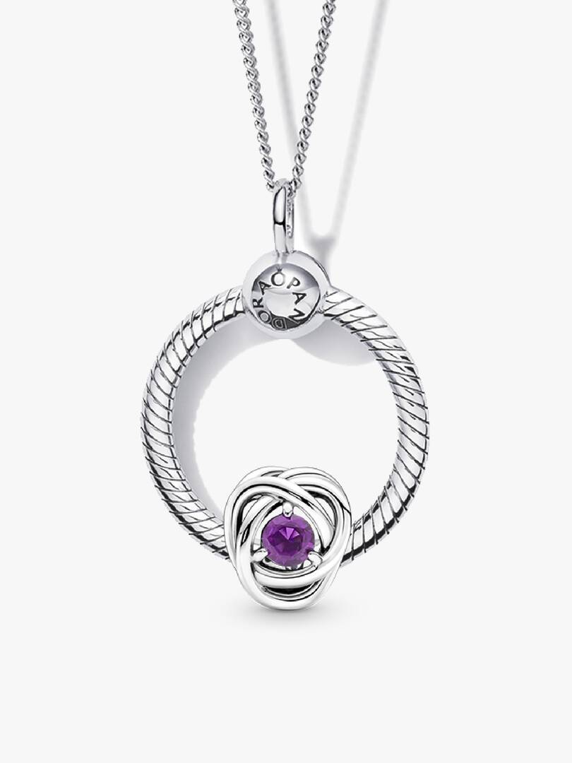 February Birthstone Eternity Circle O Pendant Set 3 Quantity