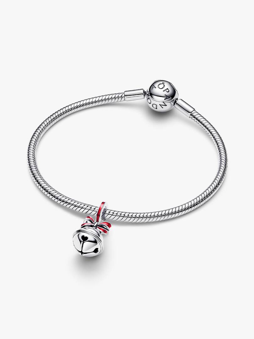 Holiday Bell Dangle Charm Sterling silver