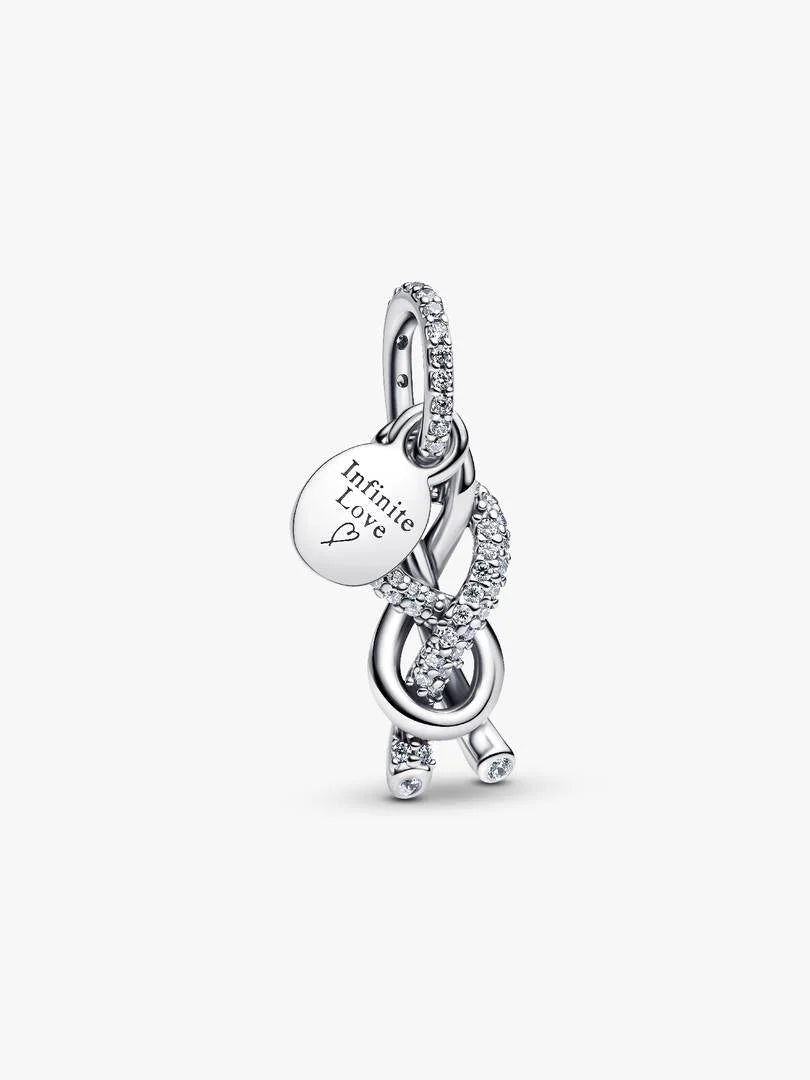 Pavé Infinity Knot Dangle Charm Sterling silver