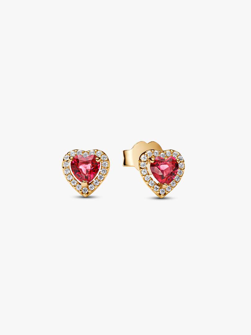 Elevated Heart Stud Earrings 14k gold plating