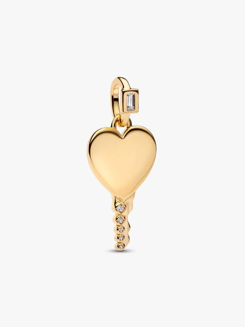 Engravable Heart Key Pendant 14k gold plating
