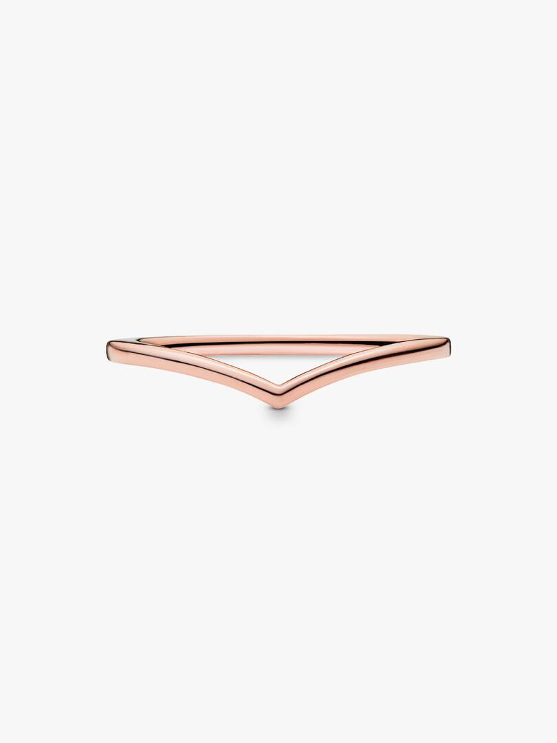 Polished Wishbone Ring 14k rose gold plating