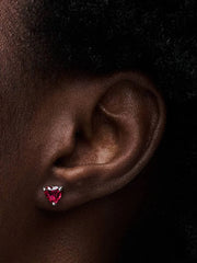 Red Heart Stud Earrings Sterling silver