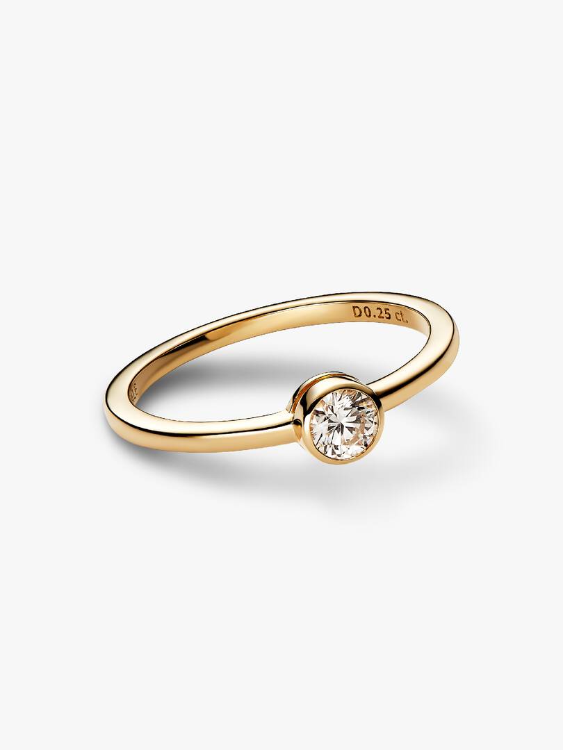 Pandora Era Bezel 14k Gold Lab-grown Diamond Ring 0.25 ct TW, 14k gold