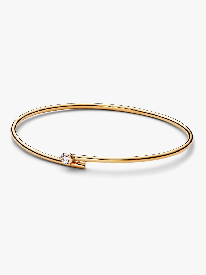 FINAL SALE - Pandora Nova 14k Gold Lab-grown Diamond Open Bangle 0.25 ct TW, 14k gold