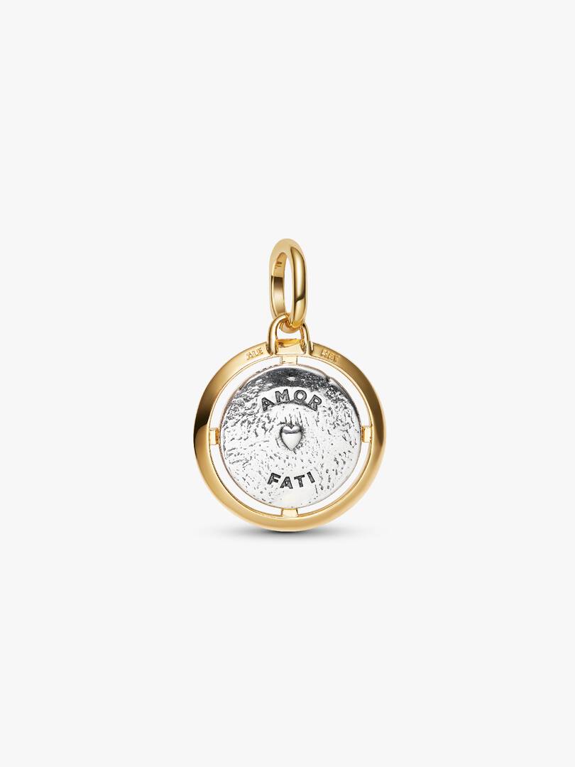 Cupids Medallion Charm Sterling silver, 14k gold plating