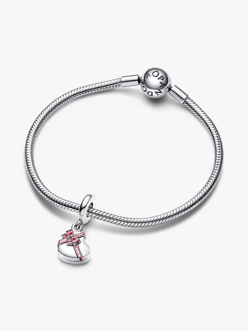 FINAL SALE - Openable Heart Chocolate Gift Box Dangle Charm Sterling silver