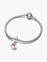 FINAL SALE - Openable Heart Chocolate Gift Box Dangle Charm Sterling silver