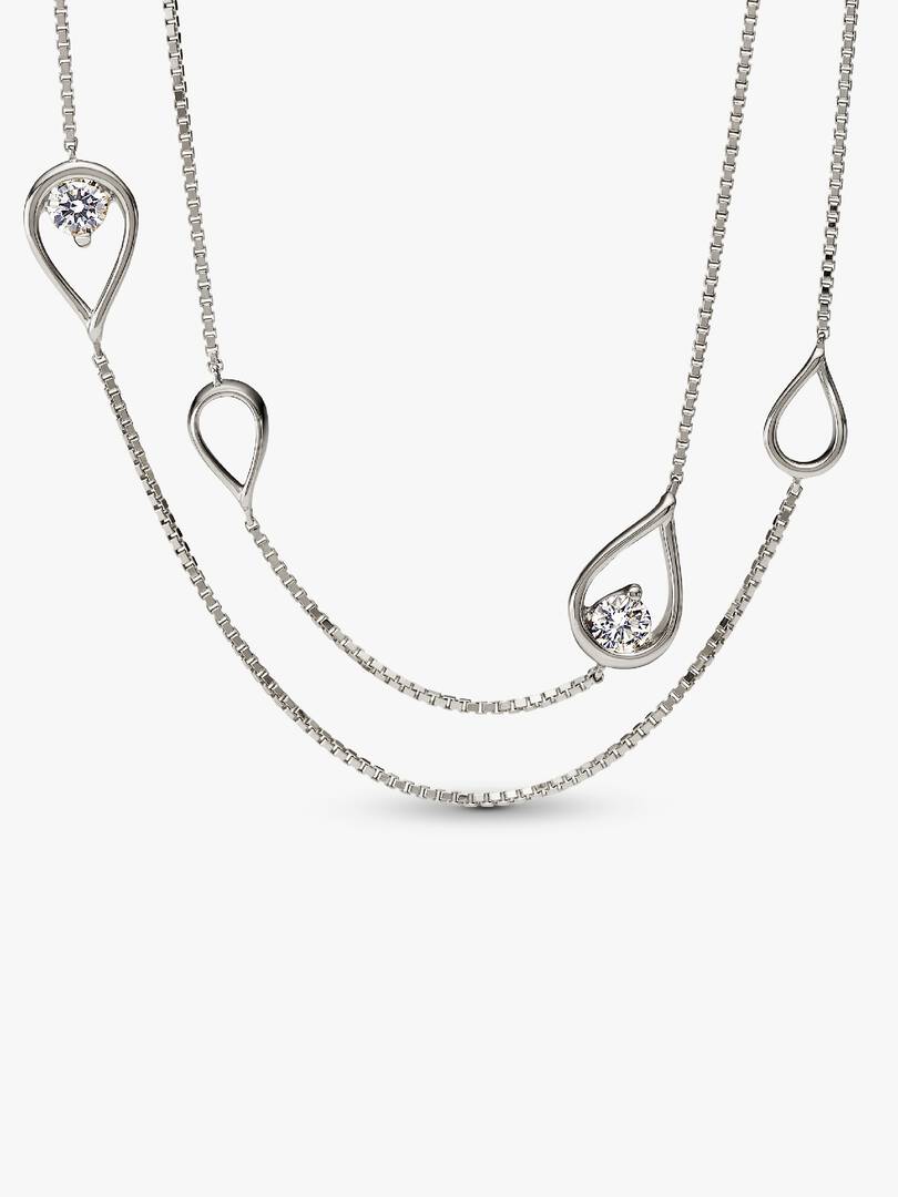 FINAL SALE - Pandora Infinite 14k White Gold Lab-grown Diamond Long Pendant Necklace 0.50 ct TW, 14k white gold