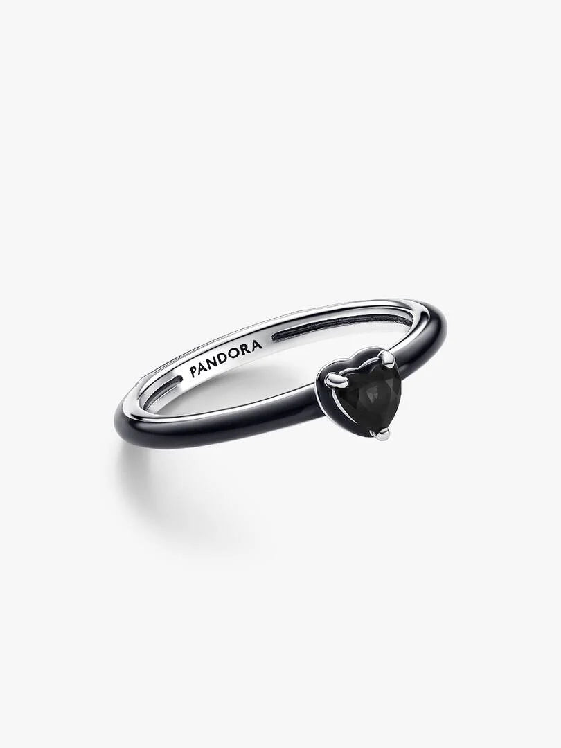 Pandora ME Black Chakra Heart Ring Sterling silver