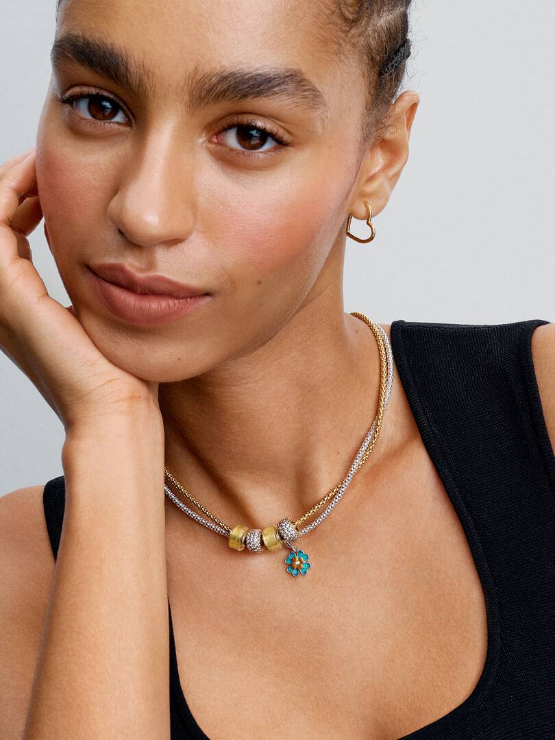 Studded Clasp & Chain Necklace Sterling silver
