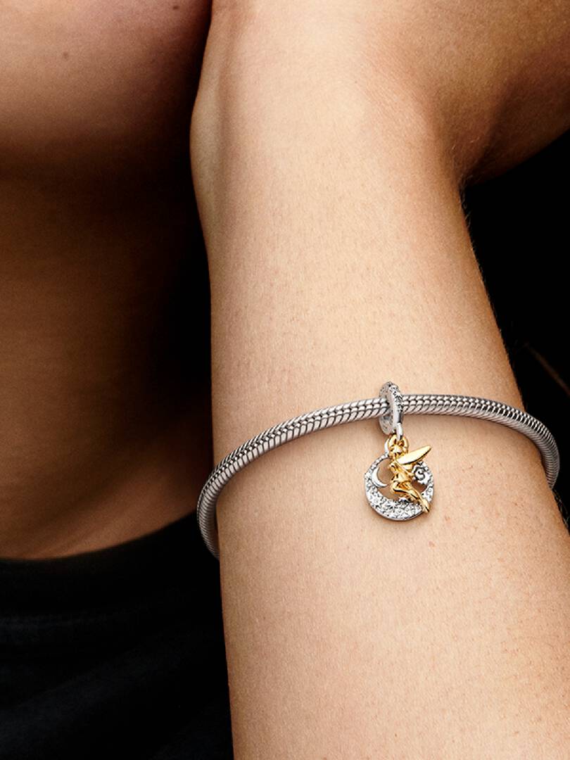 Disney Tinker Bell Celestial Night Dangle Charm Sterling silver, 14k gold plating