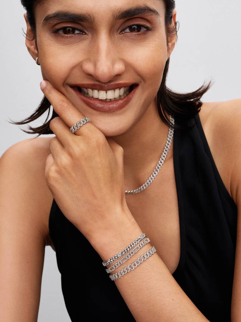 Pavé Cuban Chain Bracelet Sterling silver