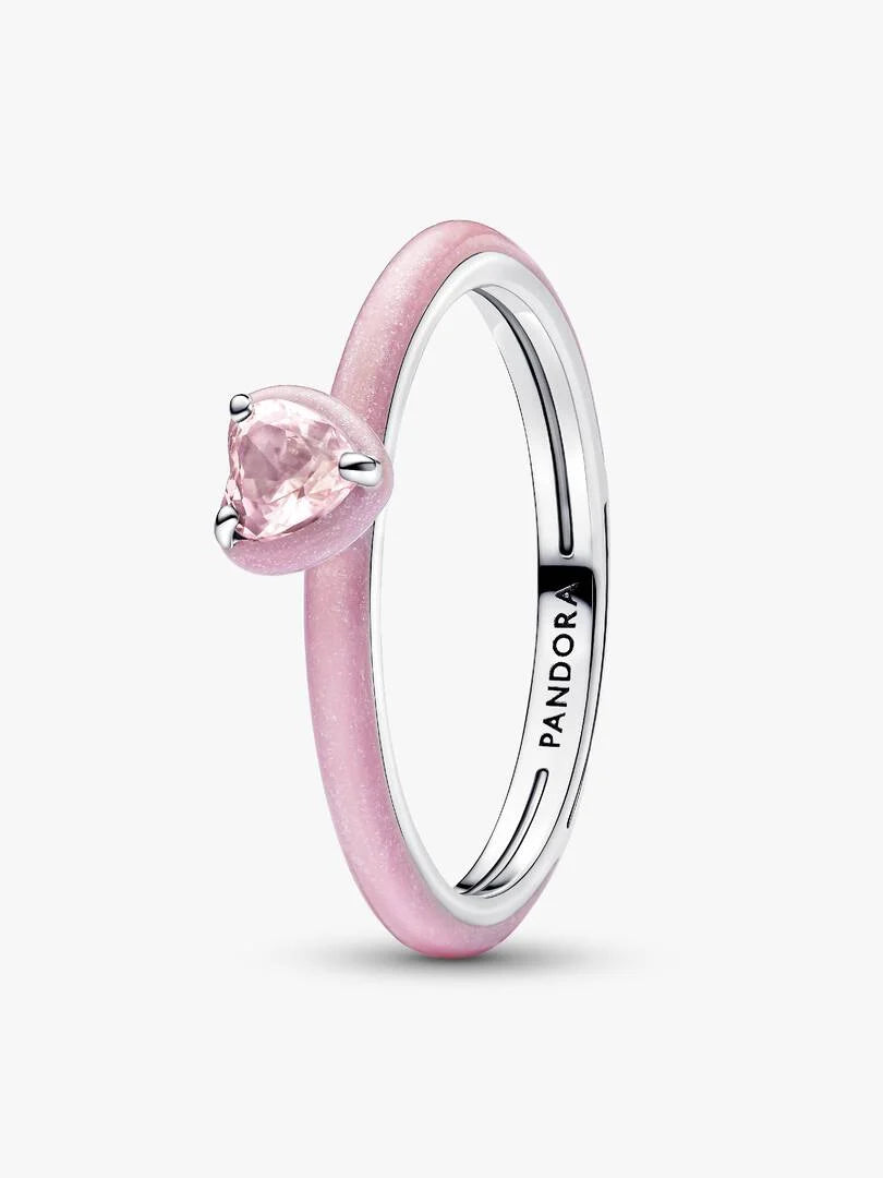 Pink Chakra Heart Ring Sterling silver