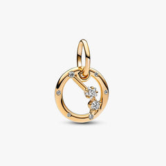 Aries Zodiac Dangle Charm Studded Bracelet Set 2 Quantity