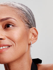 FINAL SALE - Pavé Dangle Hoop Earrings Sterling silver