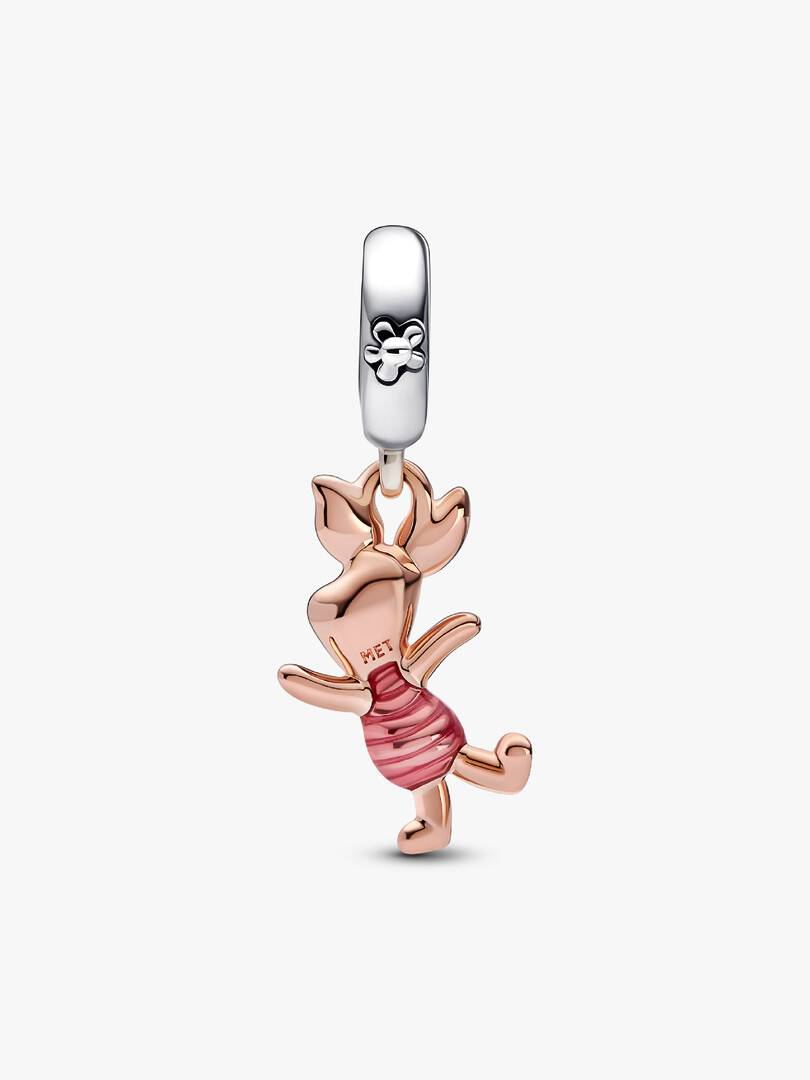 Disney Winnie the Pooh Piglet Dangle Charm Sterling silver, 14k rose gold plating