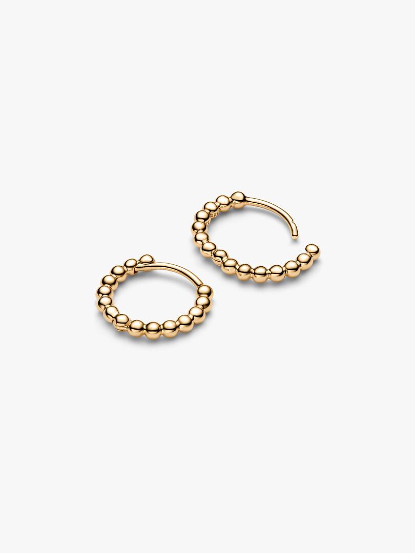 Pandora Era Bead Hoop Earrings 14k gold